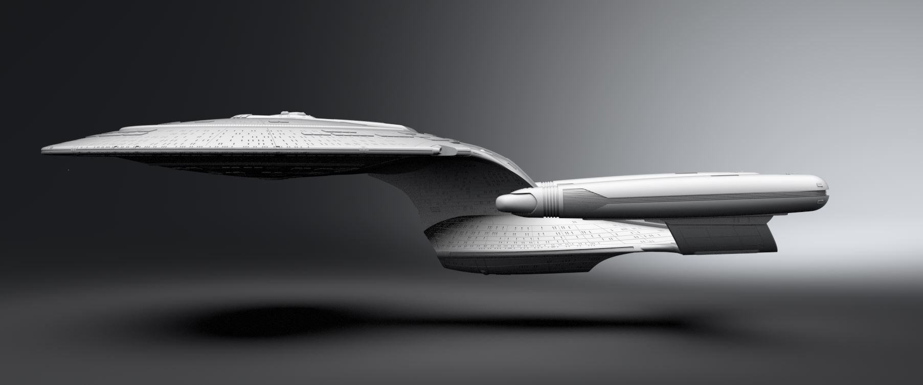 Enterprise D scale model 3D print model_1