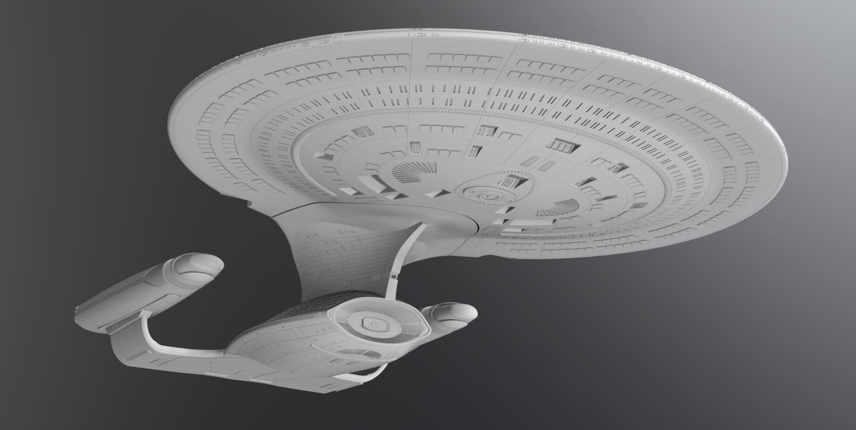 Enterprise D scale model 3D print model_3