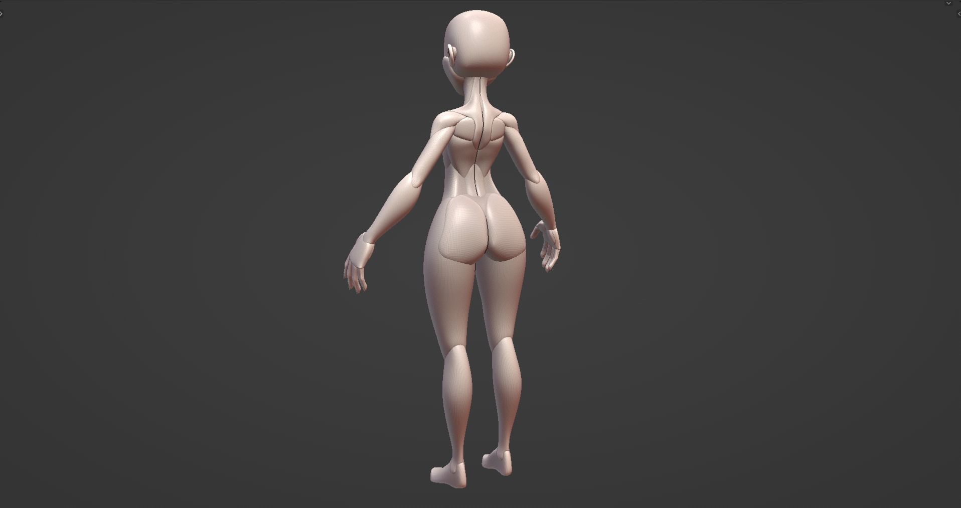 Stylized Female Anatomy Blockout V1 Free 3D model_6