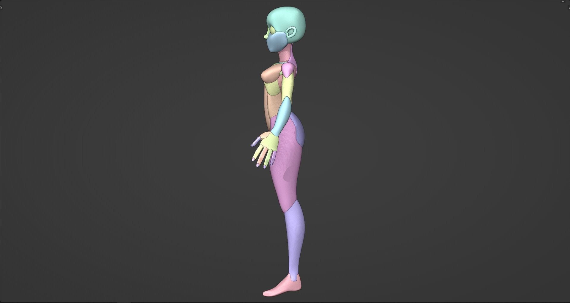 Stylized Female Anatomy Blockout V1 Free 3D model_3
