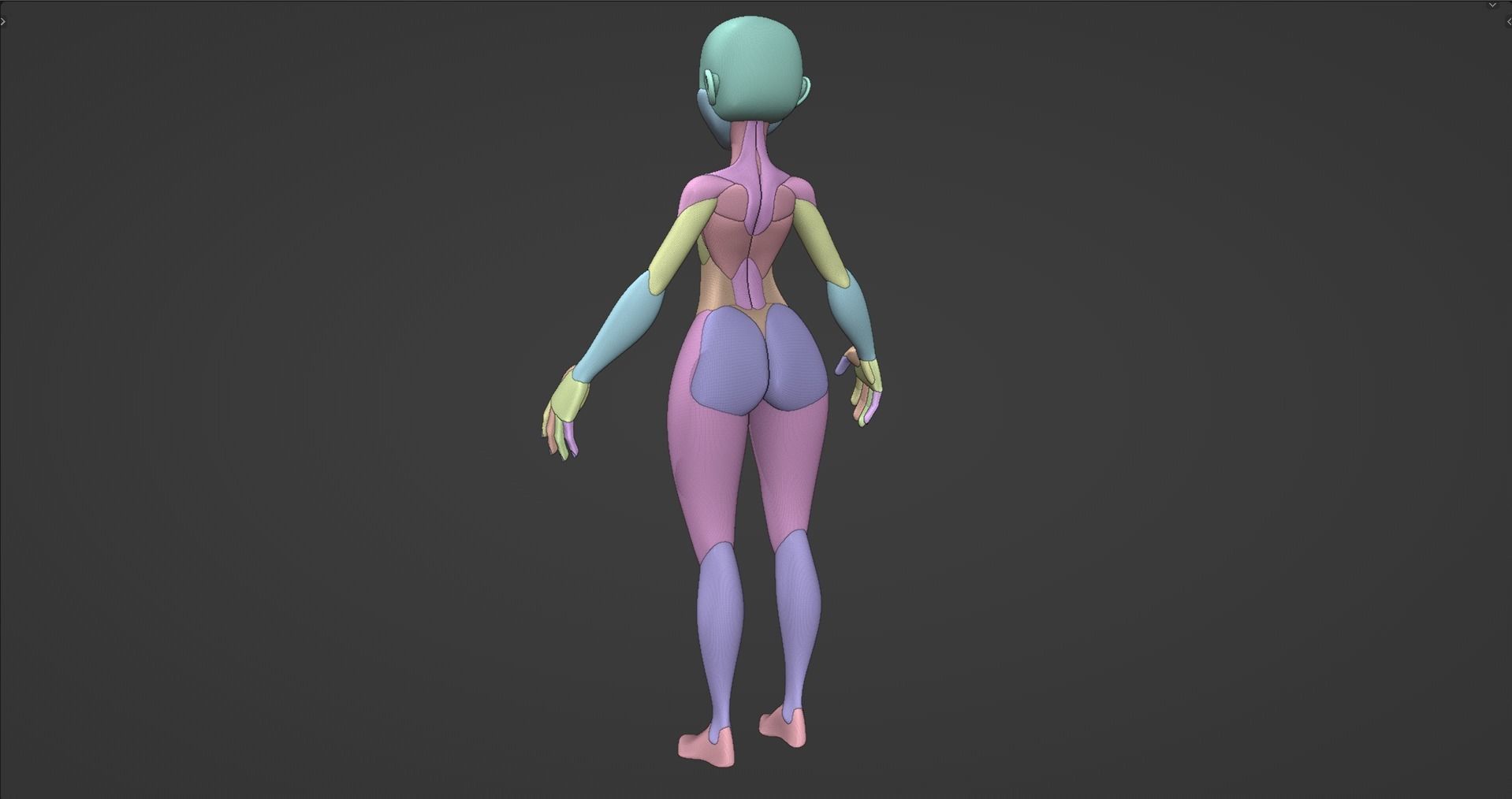Stylized Female Anatomy Blockout V1 Free 3D model_1