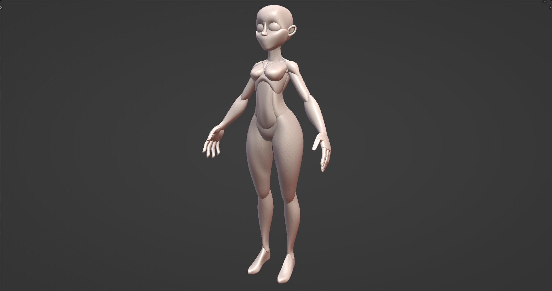 Stylized Female Anatomy Blockout V1 Free 3D model_5