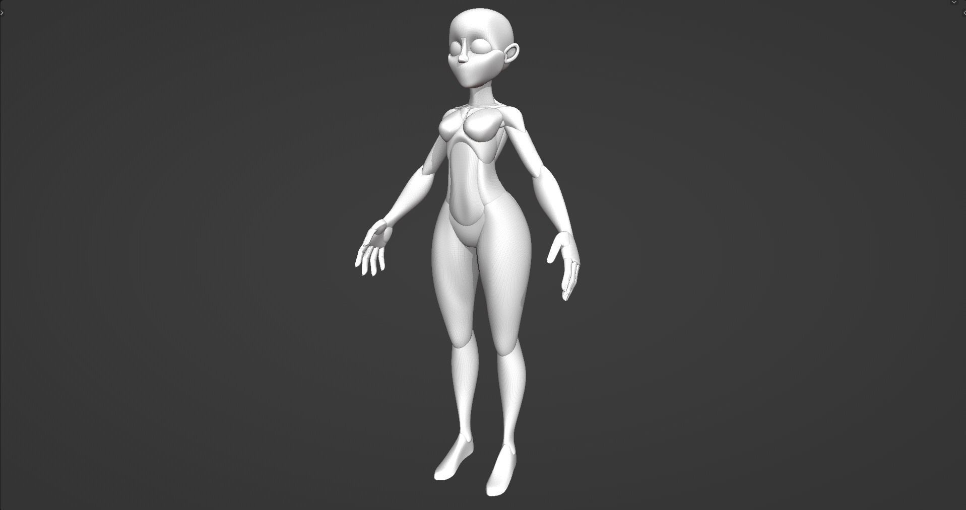 Stylized Female Anatomy Blockout V1 Free 3D model_10