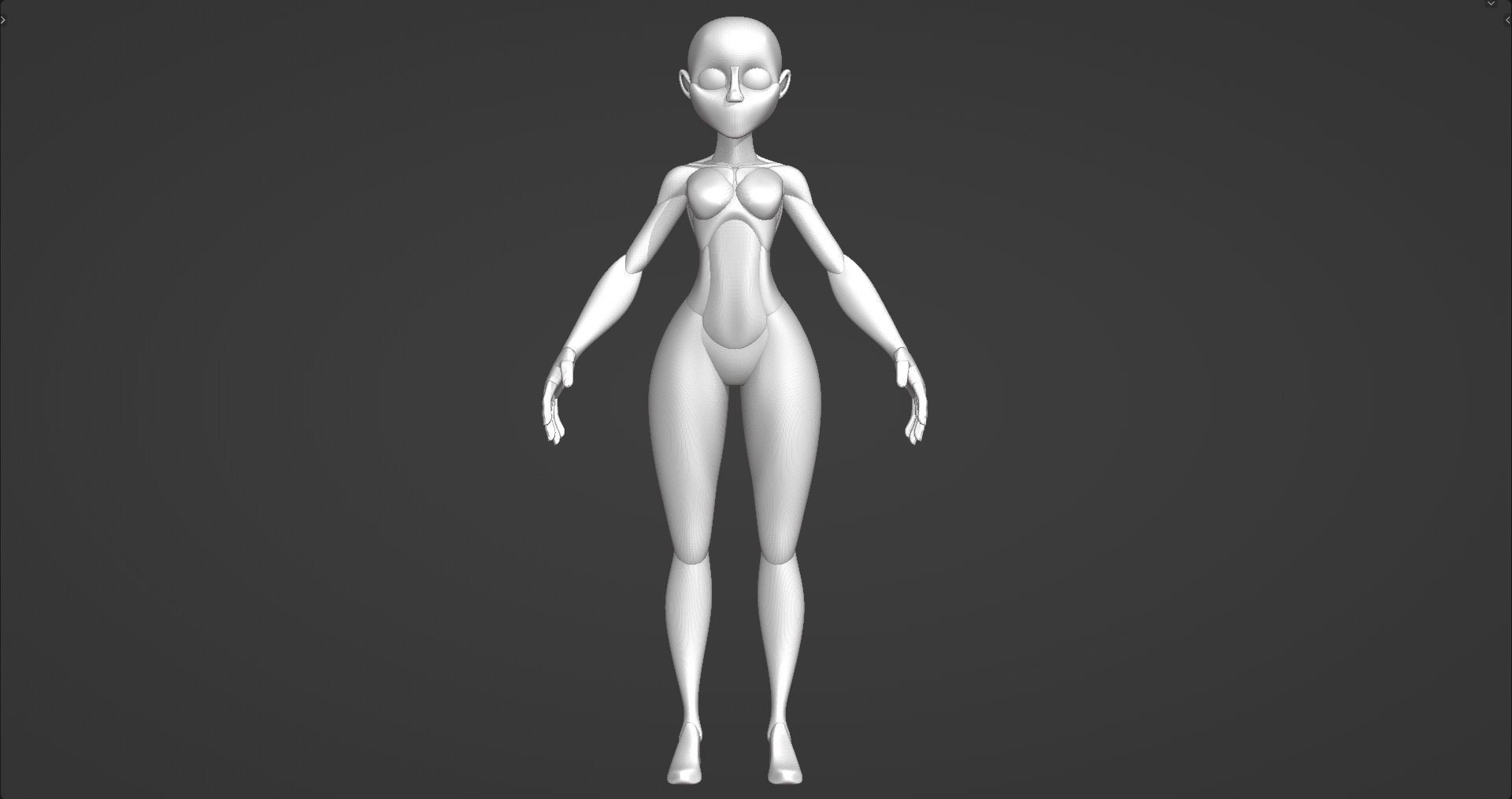 Stylized Female Anatomy Blockout V1 Free 3D model_12