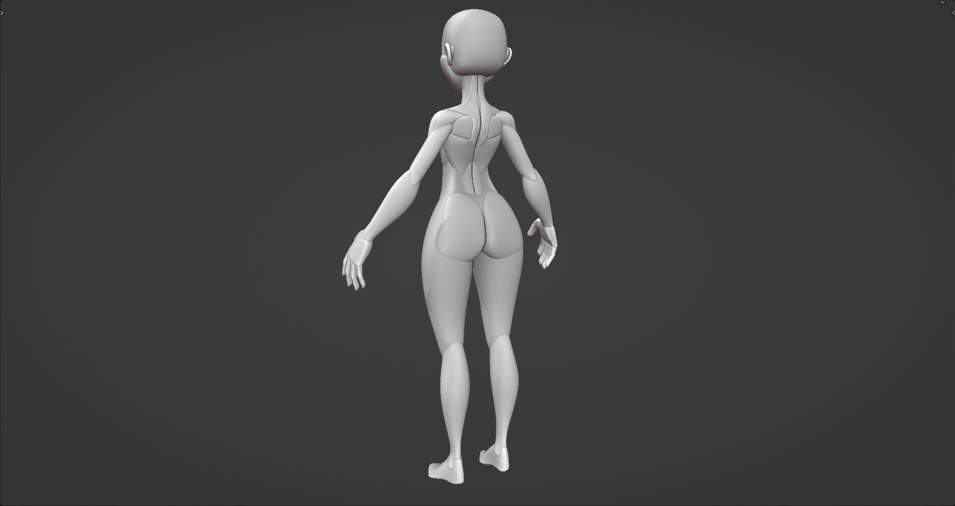 Stylized Female Anatomy Blockout V1 Free 3D model_11