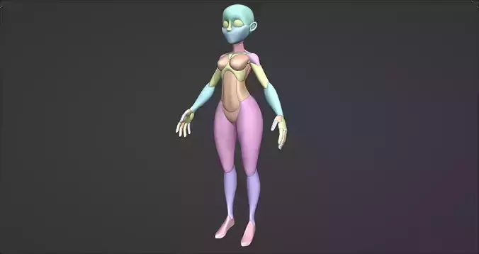 Stylized Female Anatomy Blockout V1 Free 3D model