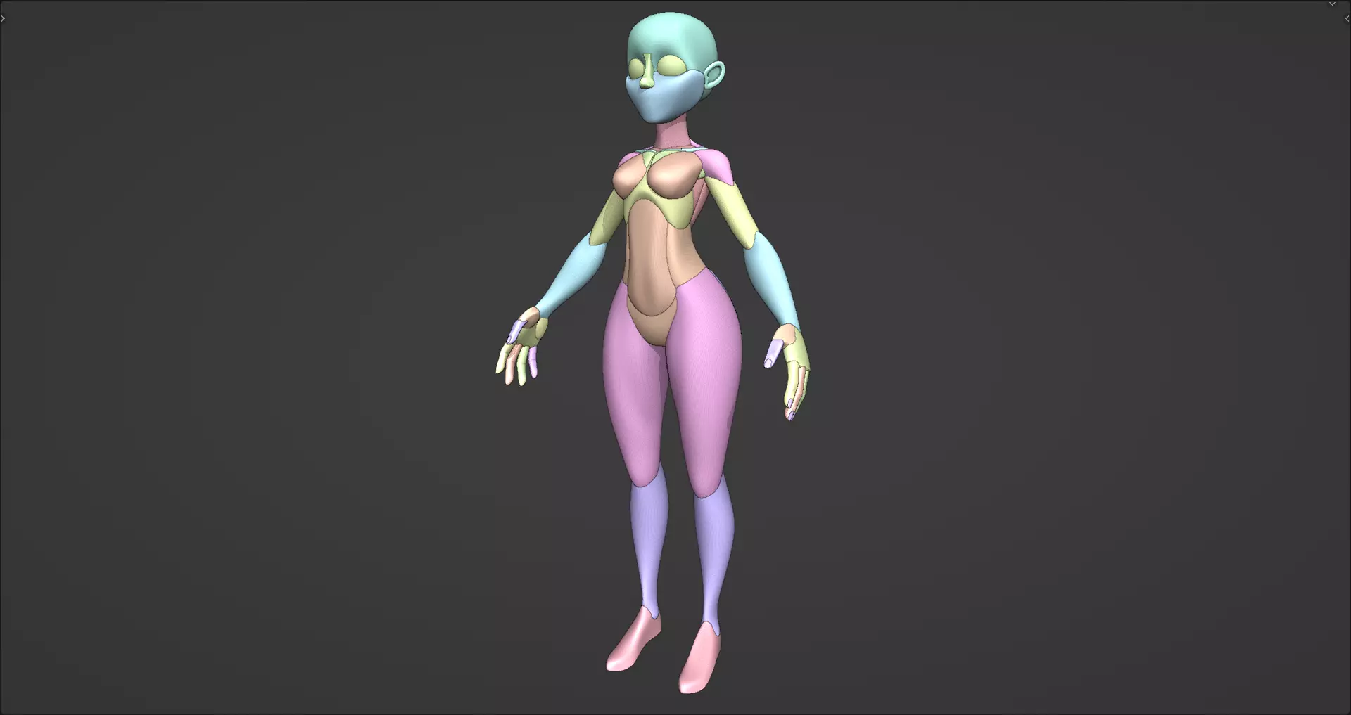 Stylized Female Anatomy Blockout V1 Free 3D model_0