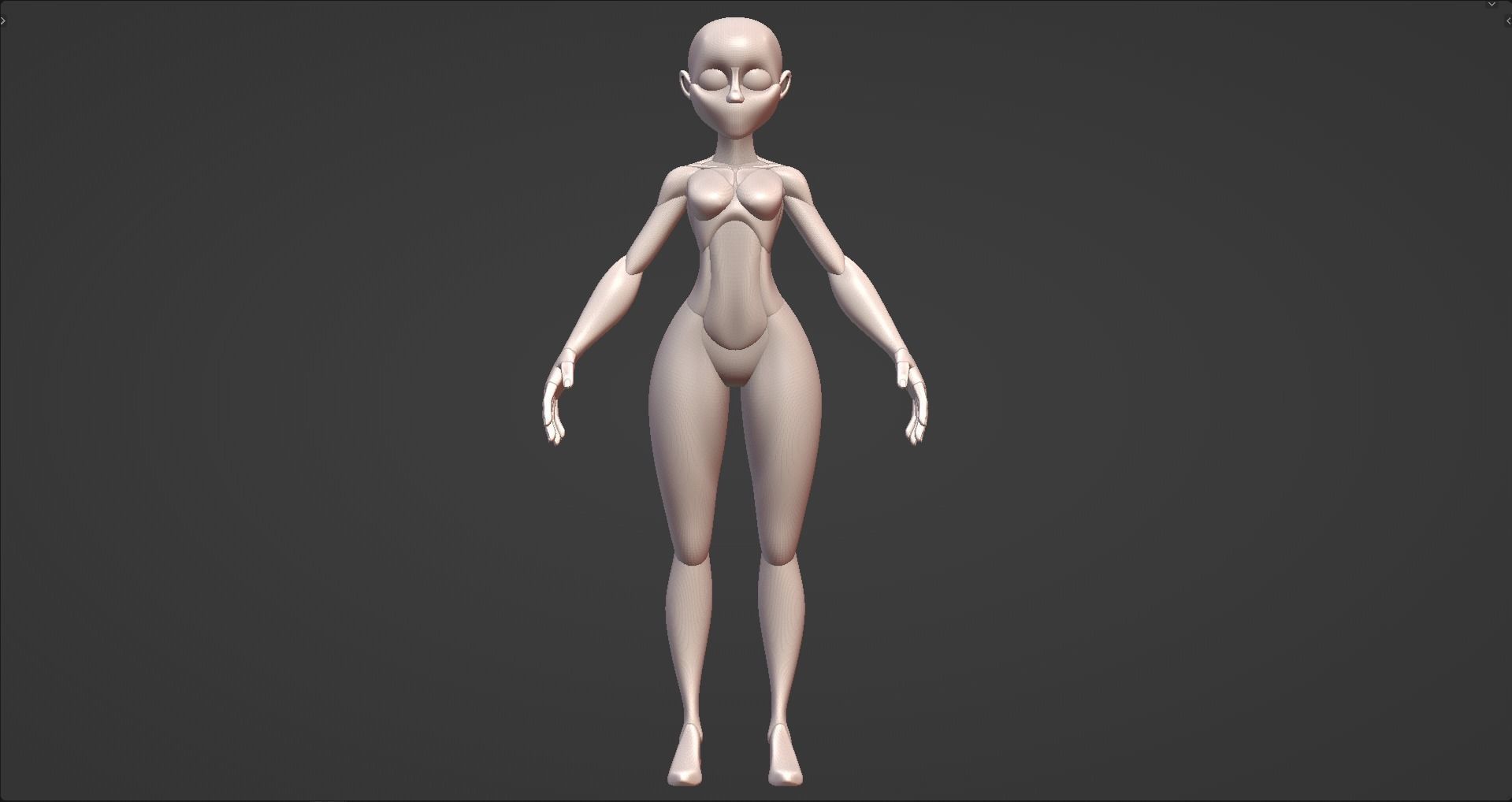 Stylized Female Anatomy Blockout V1 Free 3D model_7