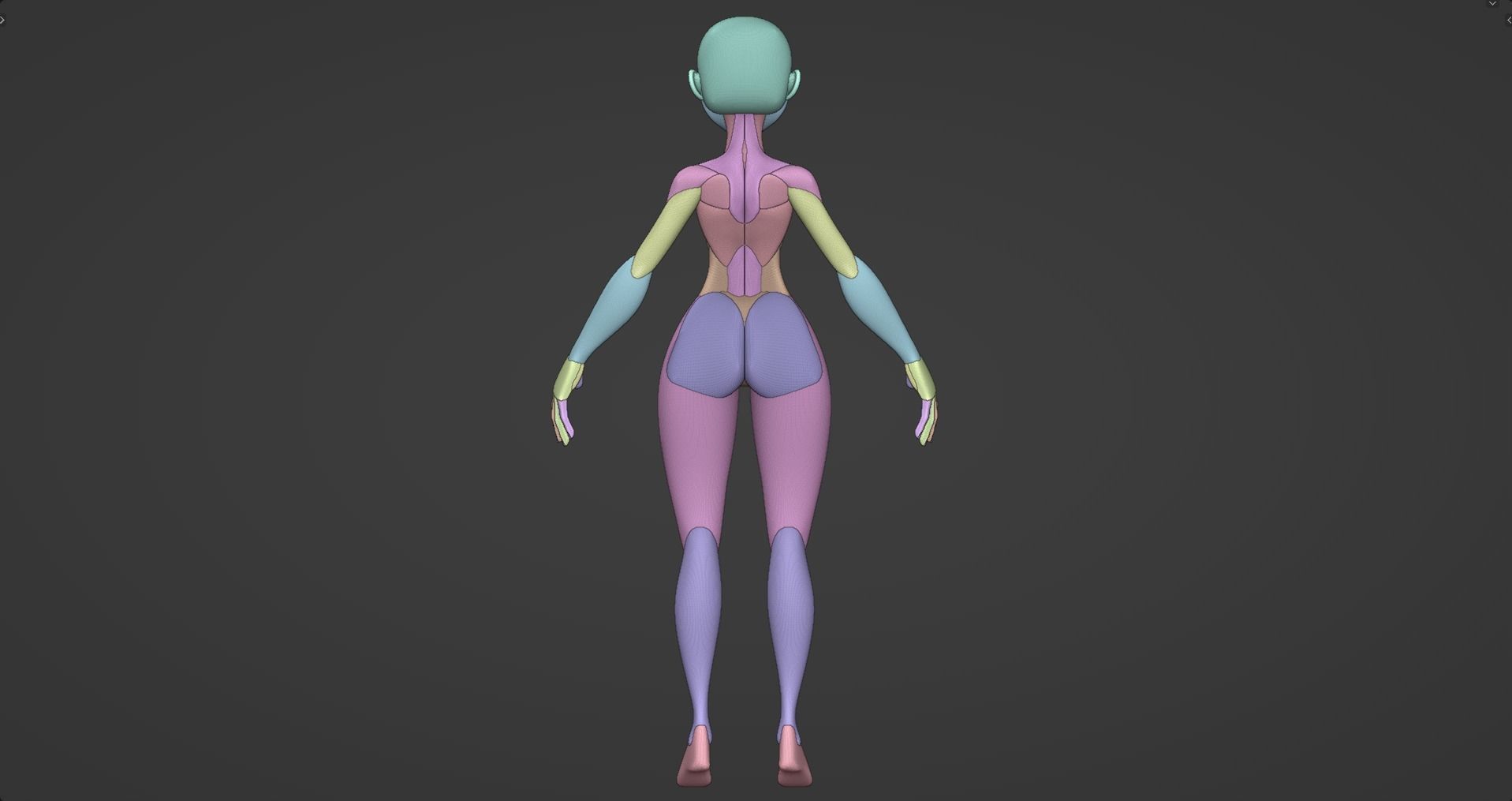 Stylized Female Anatomy Blockout V1 Free 3D model_4