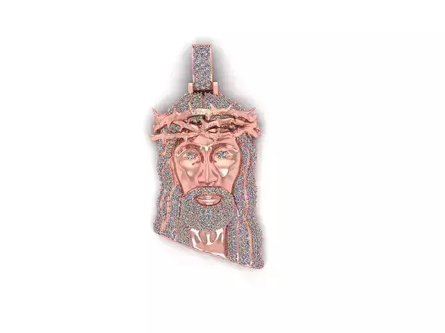 Jesus face pendant 2 inch