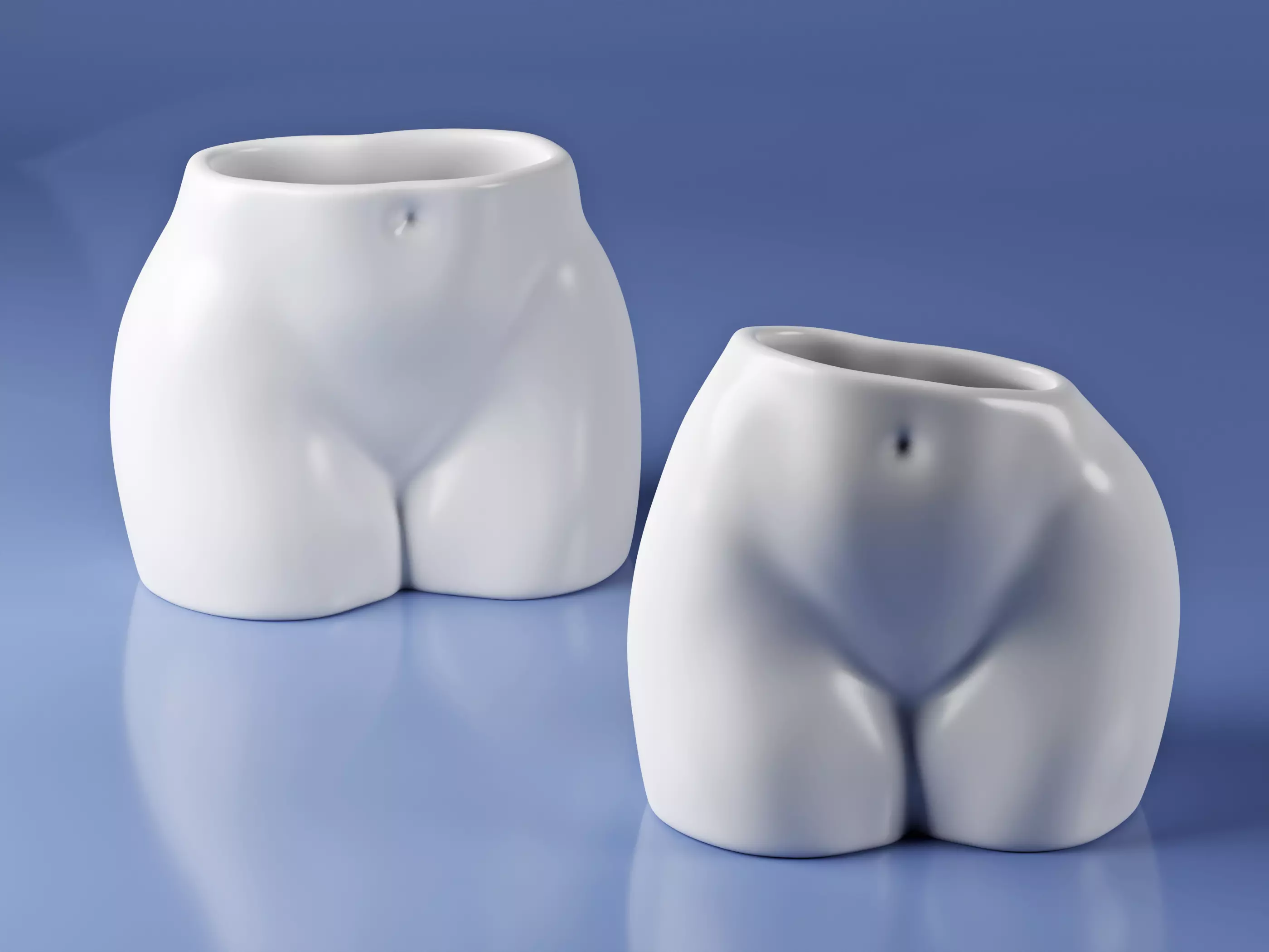 2 Butt Pots Planter - Flower Pot planter for home decoration 3D print model_0