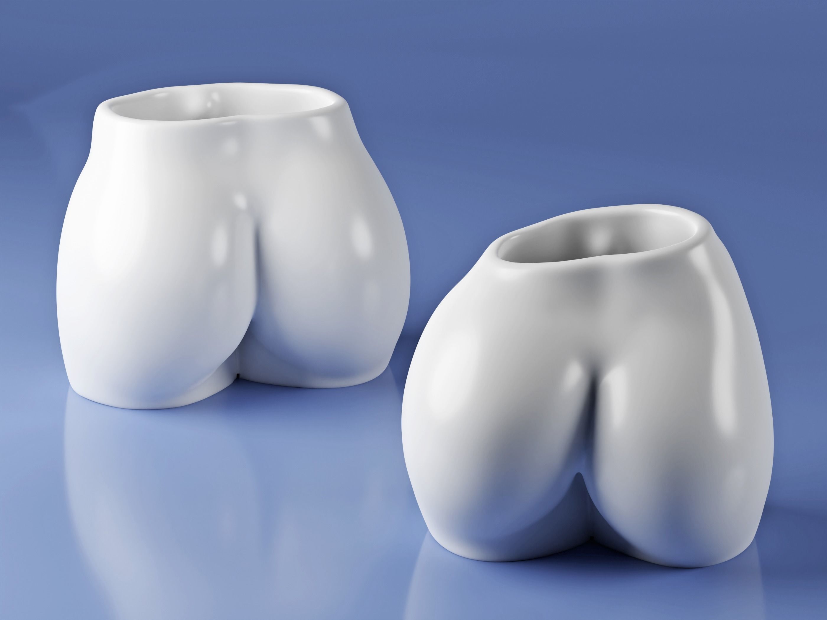 2 Butt Pots Planter - Flower Pot planter for home decoration 3D print model_2