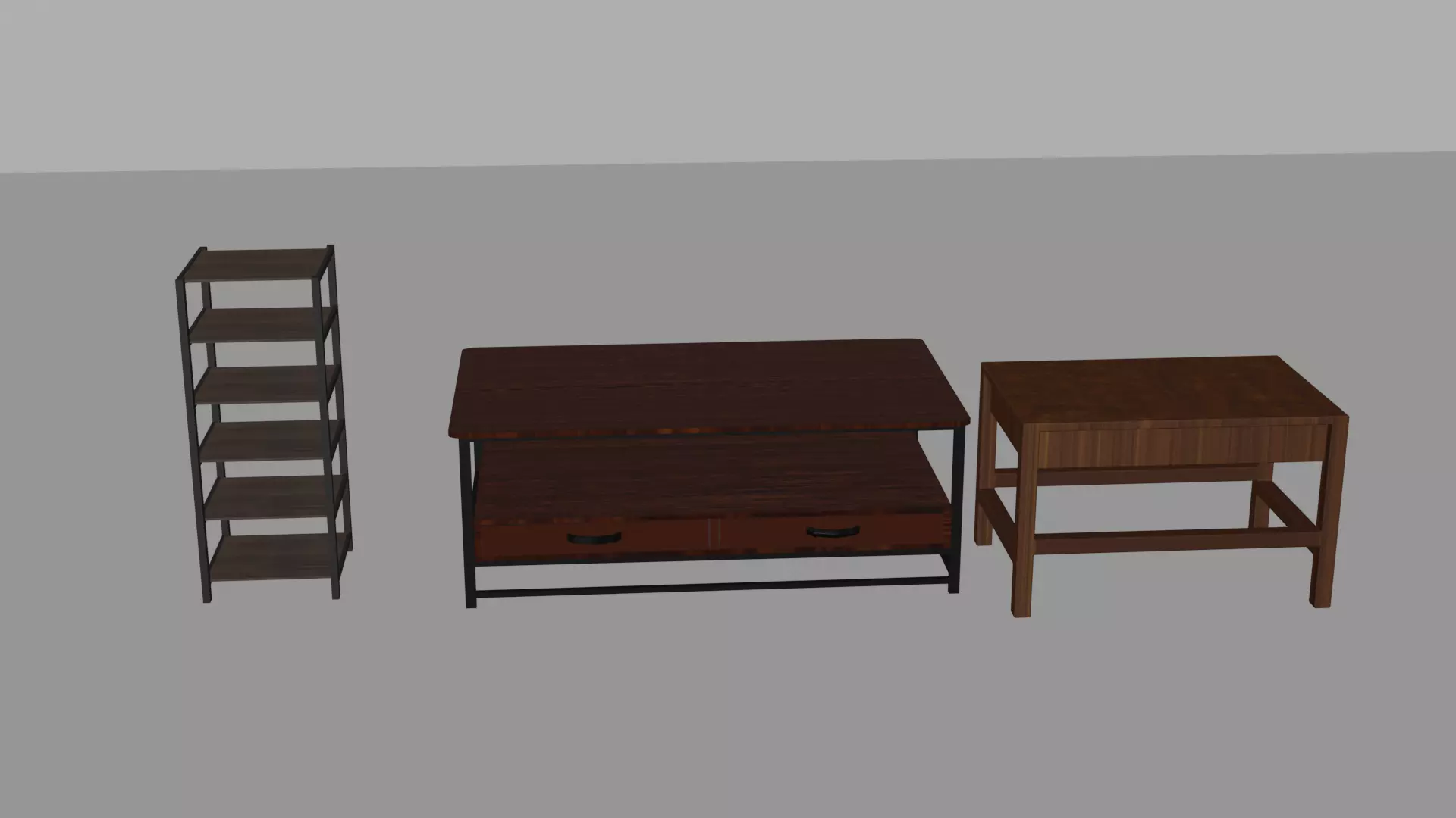 FURNITURE coffee table and two bookshelves Free 3D model