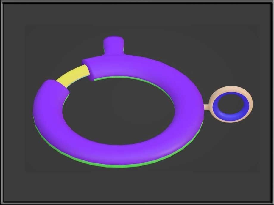 Accessory Parts - Gold and Silver Low-poly 3D model_3