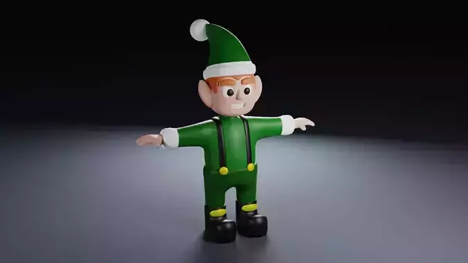 Toon Style Christmas Elf Character