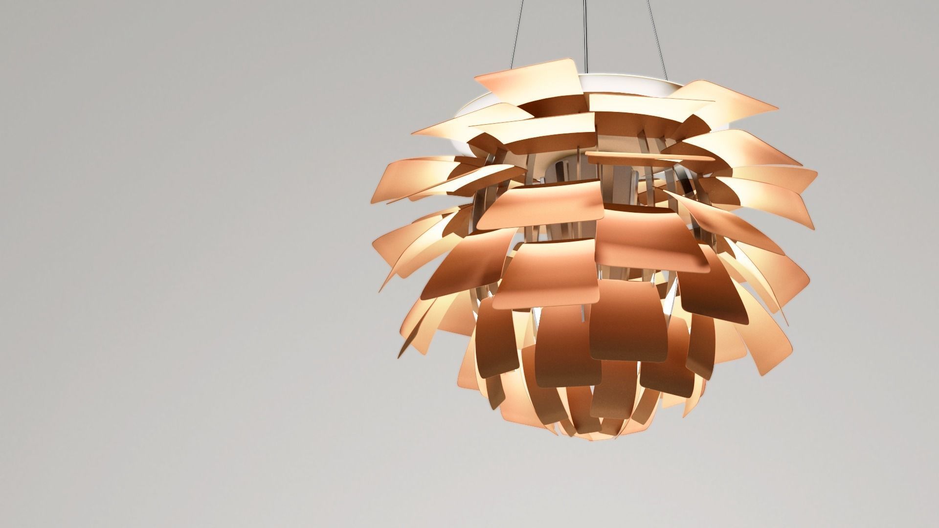  Orange Design Ceiling Light 3D model_4