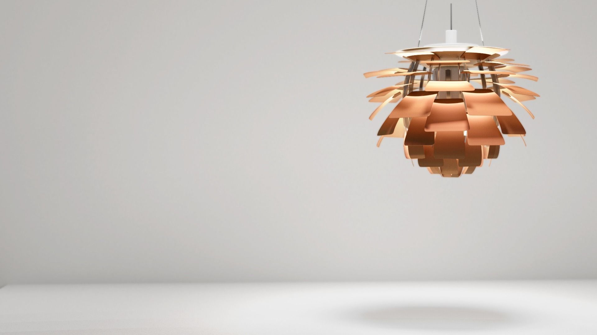  Orange Design Ceiling Light 3D model_2