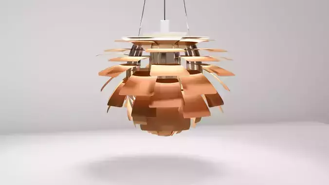  Orange Design Ceiling Light 3D model