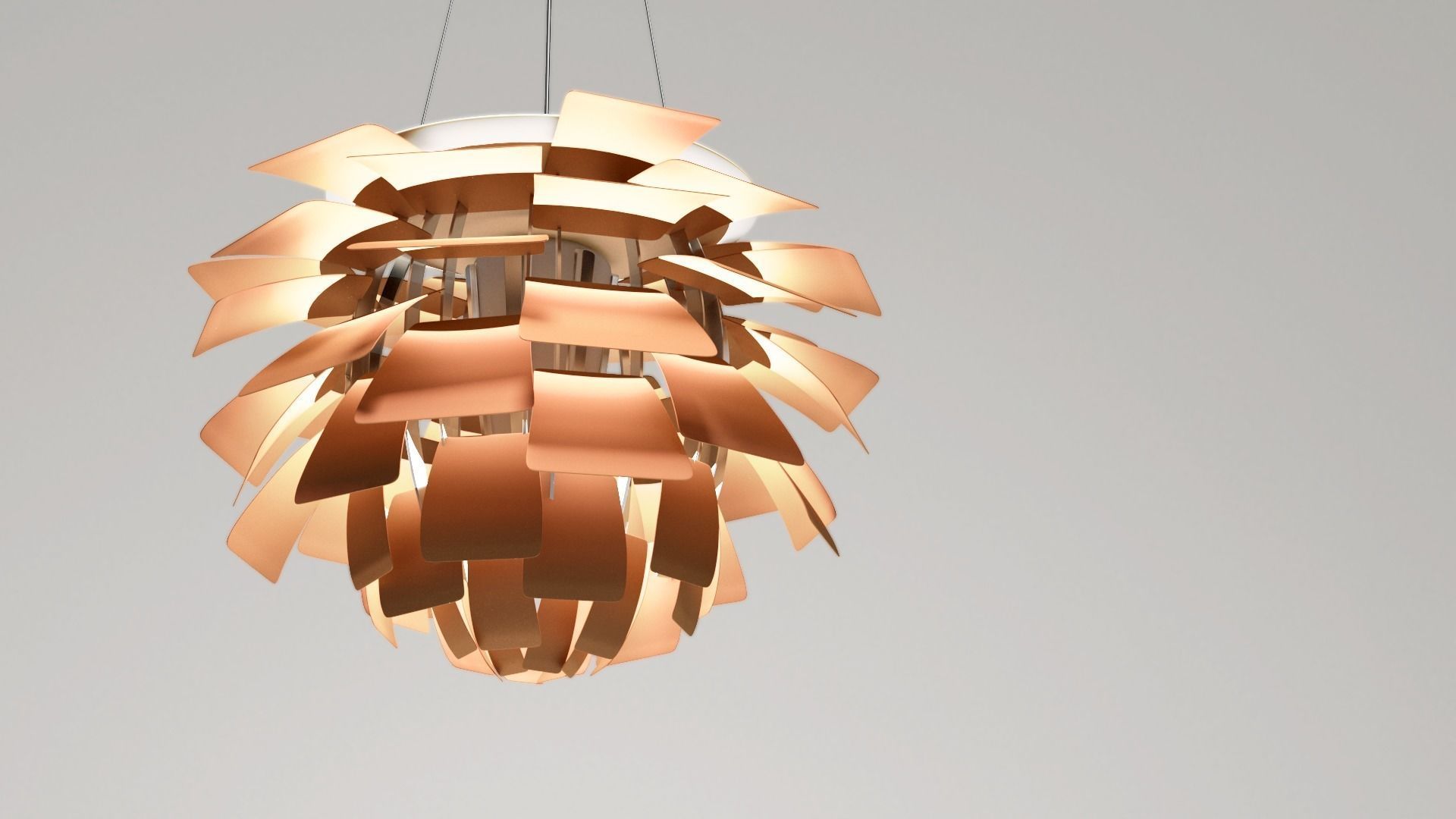  Orange Design Ceiling Light 3D model_1