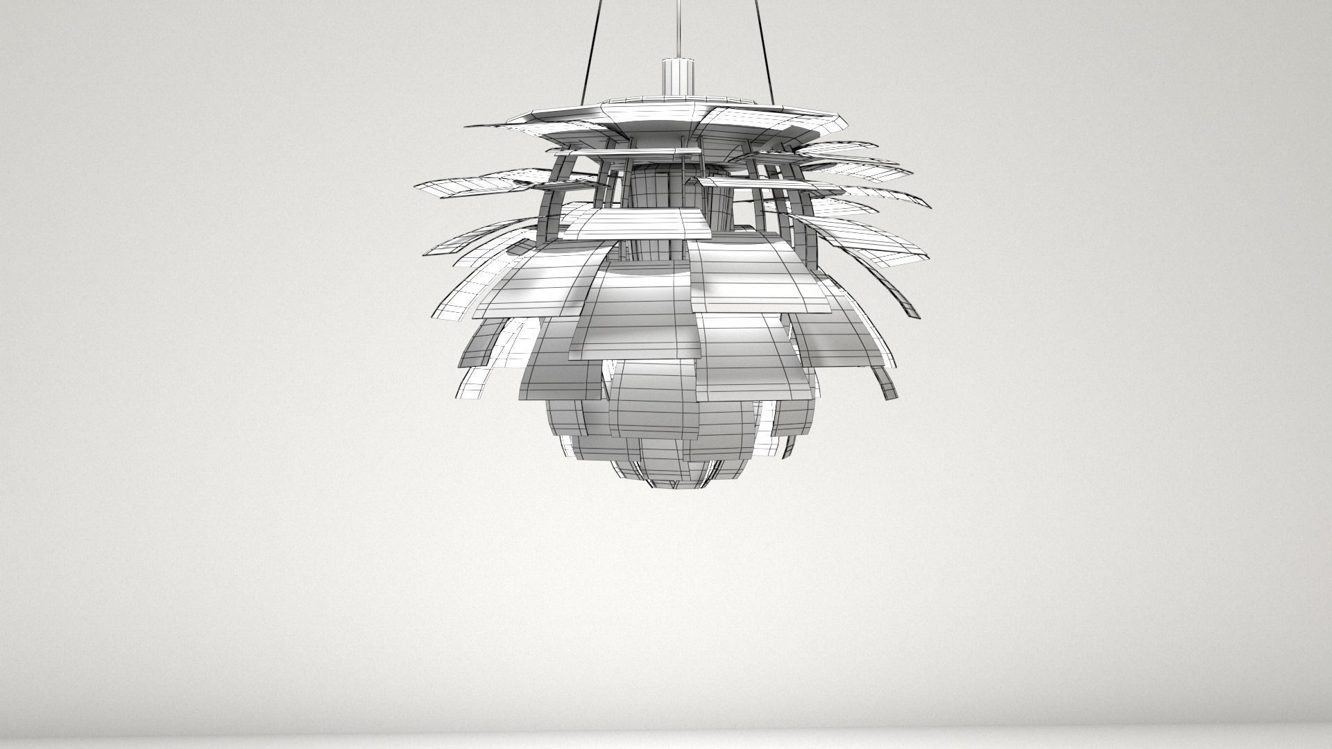  Orange Design Ceiling Light 3D model_6