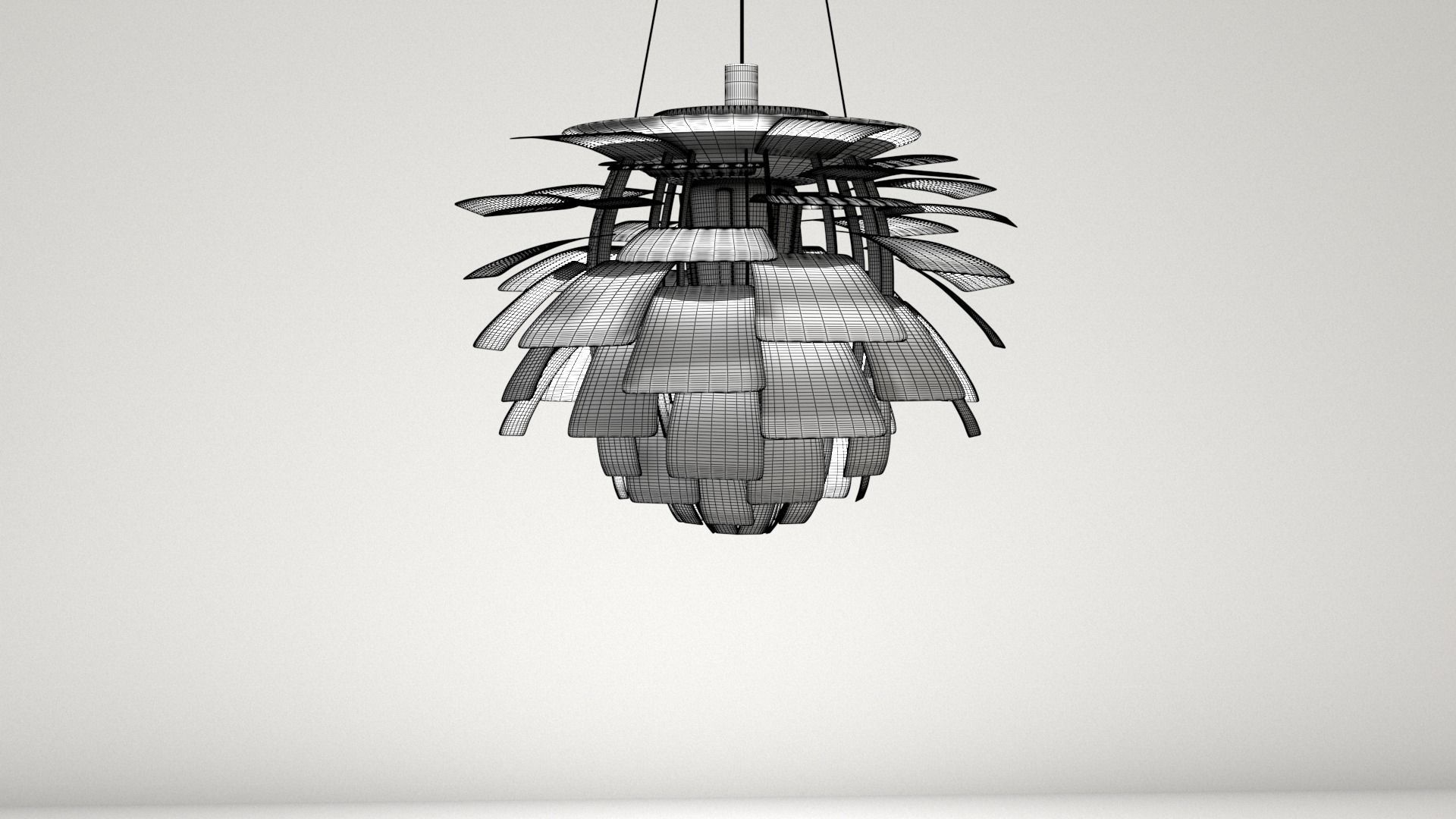  Orange Design Ceiling Light 3D model_5