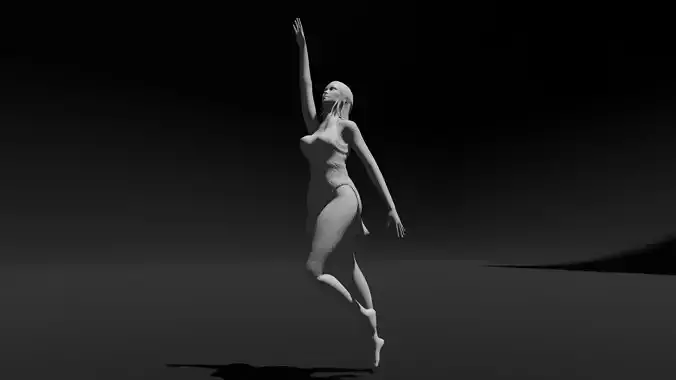 Concrete Statue  Low-poly 3D model
