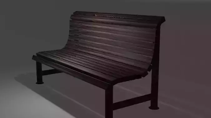Park bench in 3 colors PBR