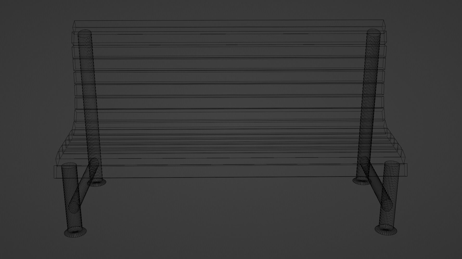 Park bench in 3 colors PBR Low-poly 3D model_19