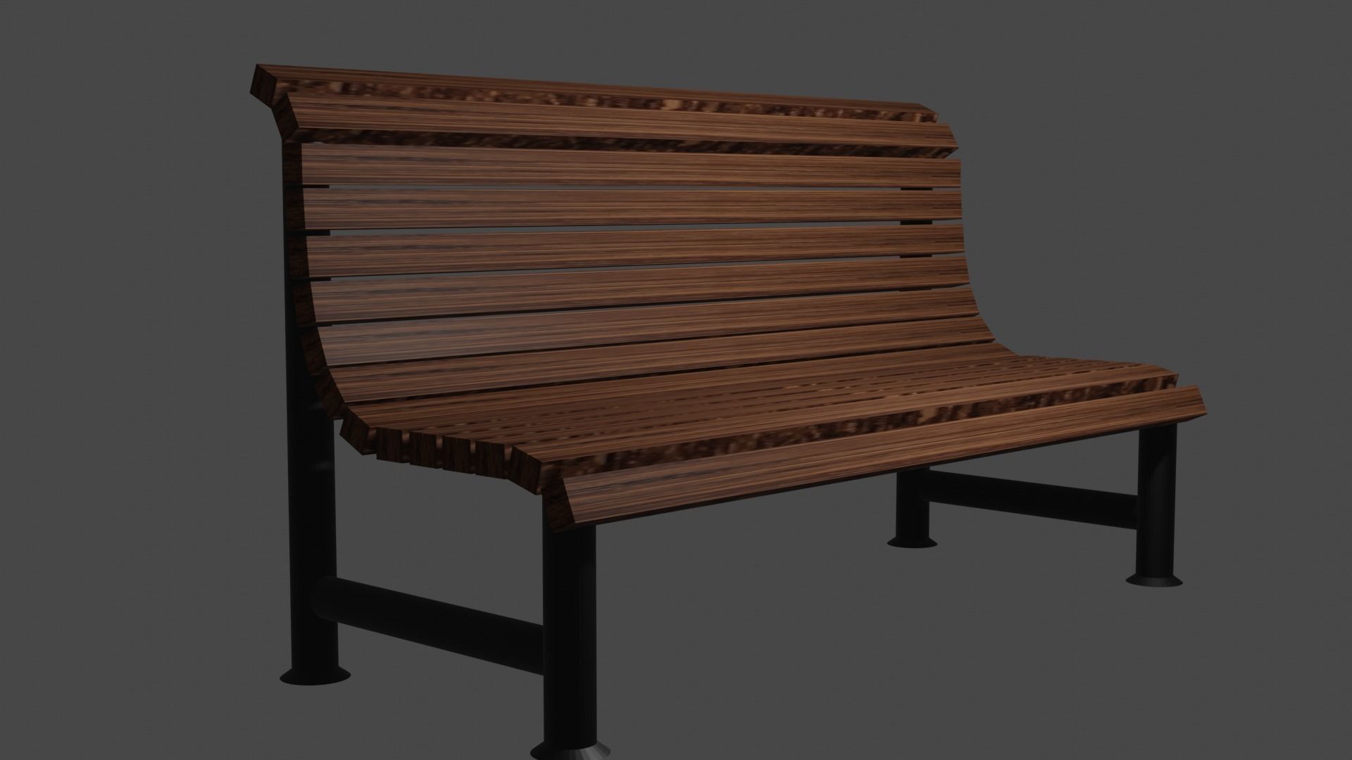 Park bench in 3 colors PBR Low-poly 3D model_13