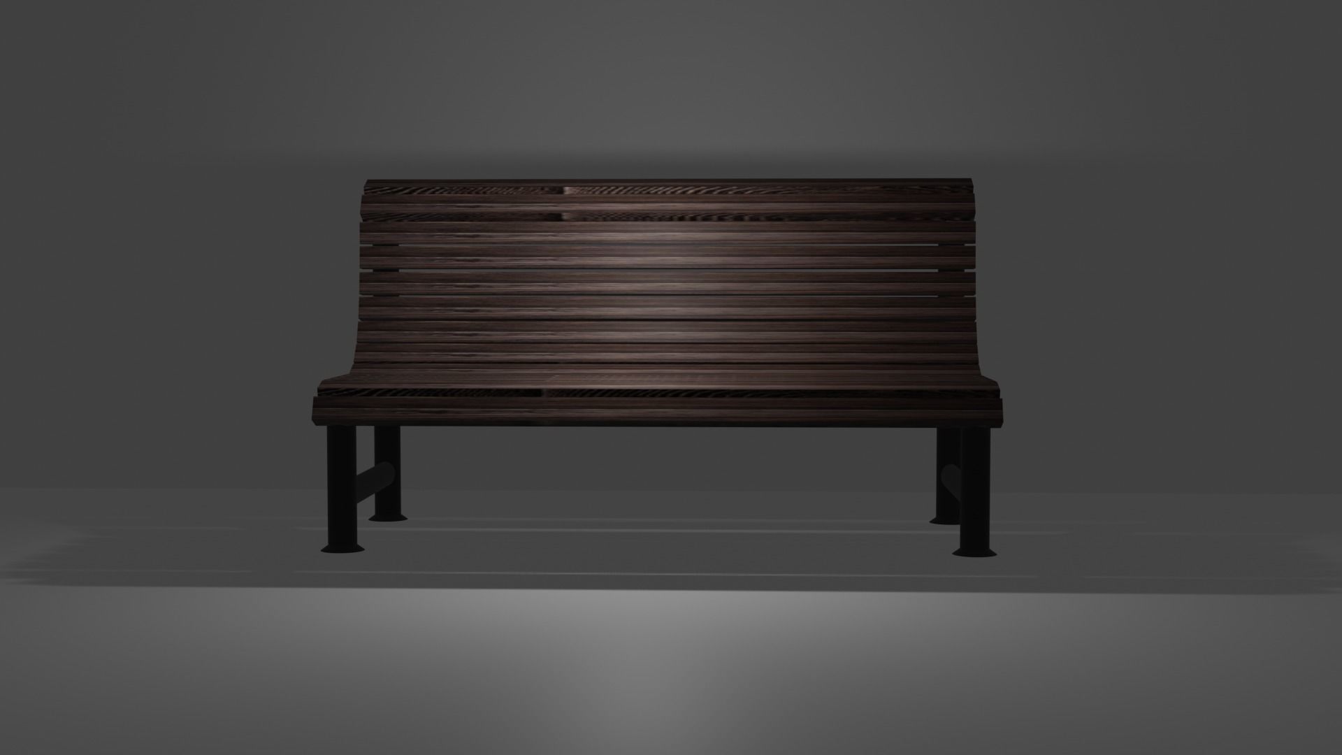 Park bench in 3 colors PBR Low-poly 3D model_2
