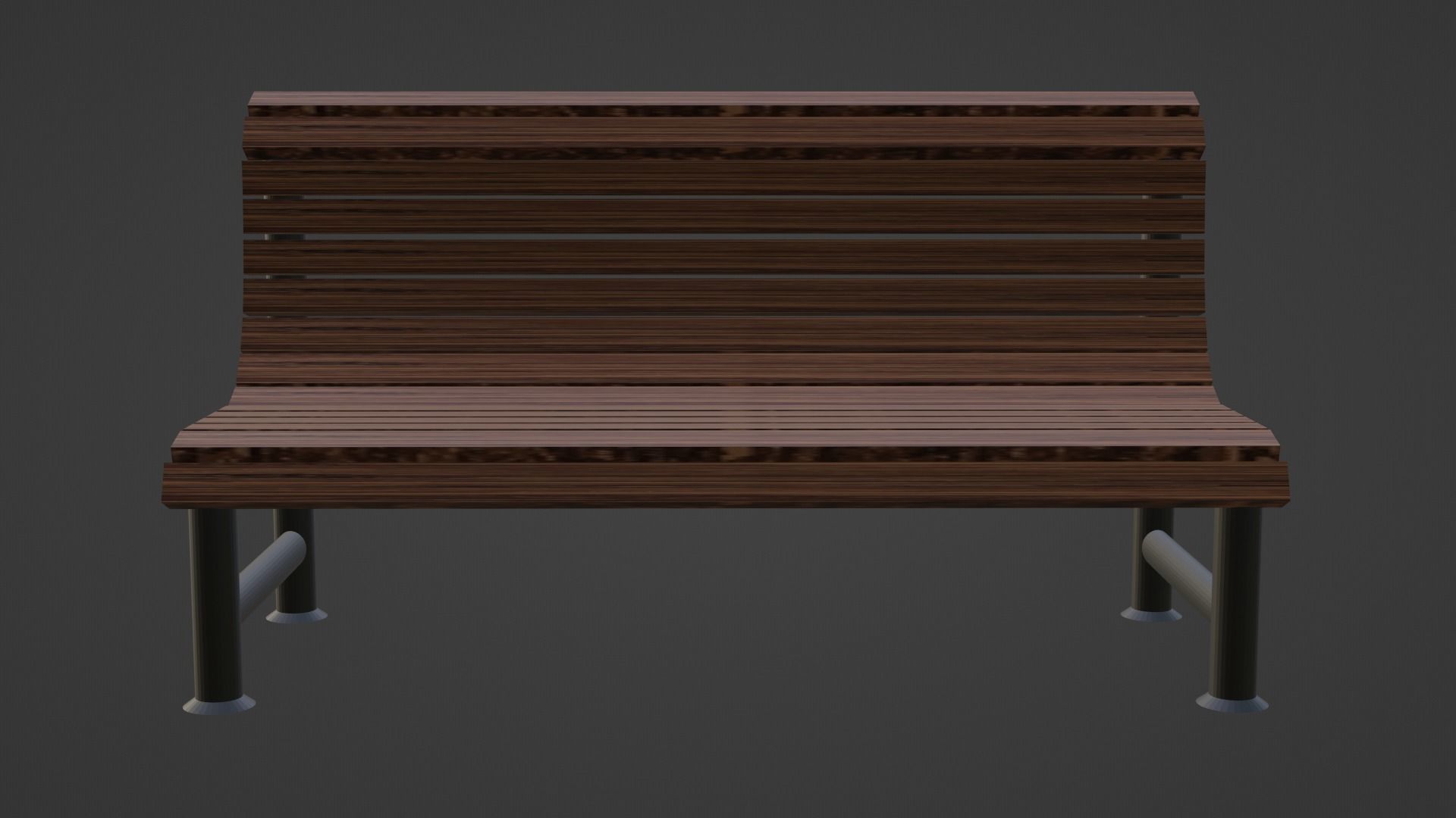 Park bench in 3 colors PBR Low-poly 3D model_16