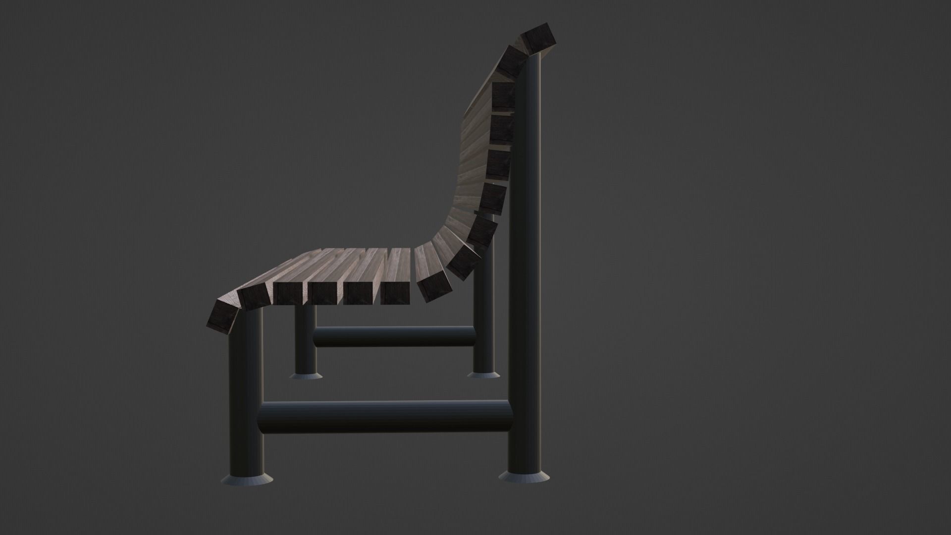 Park bench in 3 colors PBR Low-poly 3D model_8