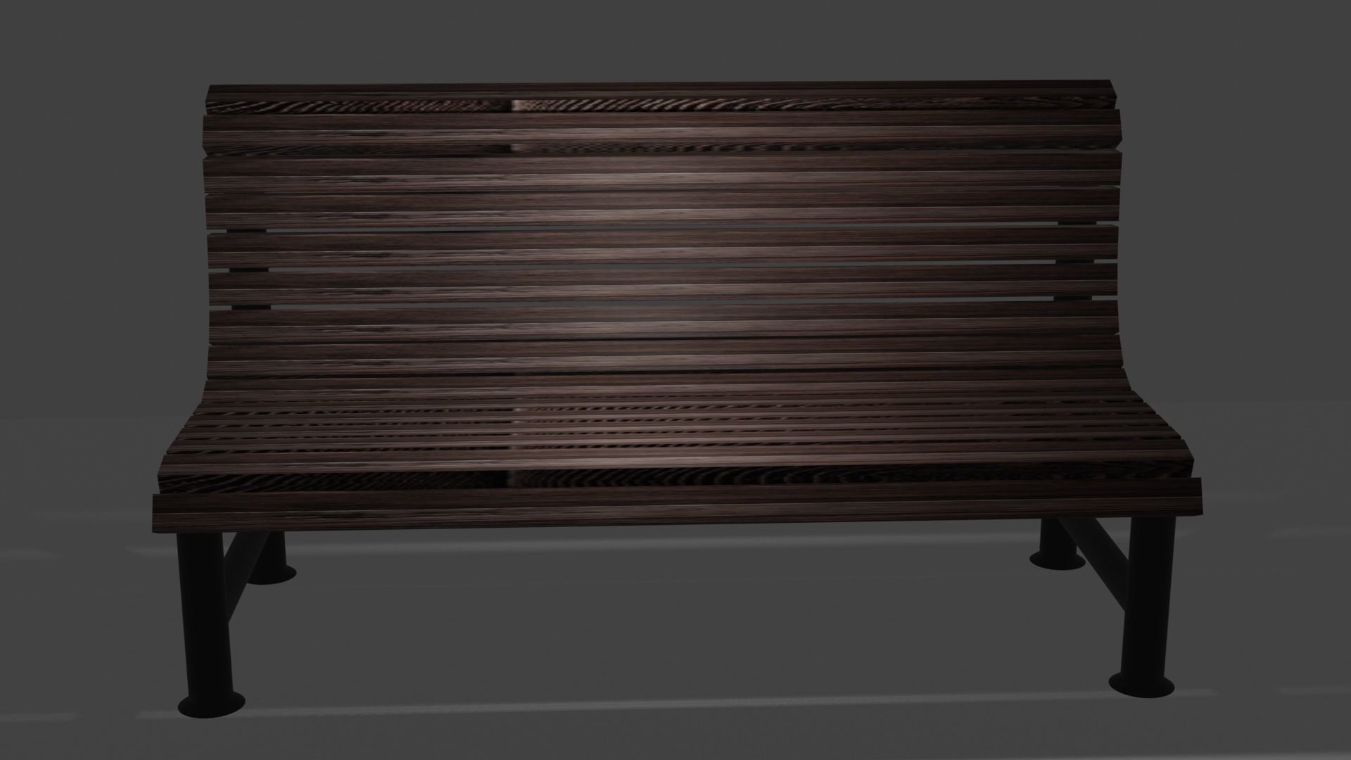 Park bench in 3 colors PBR Low-poly 3D model_1