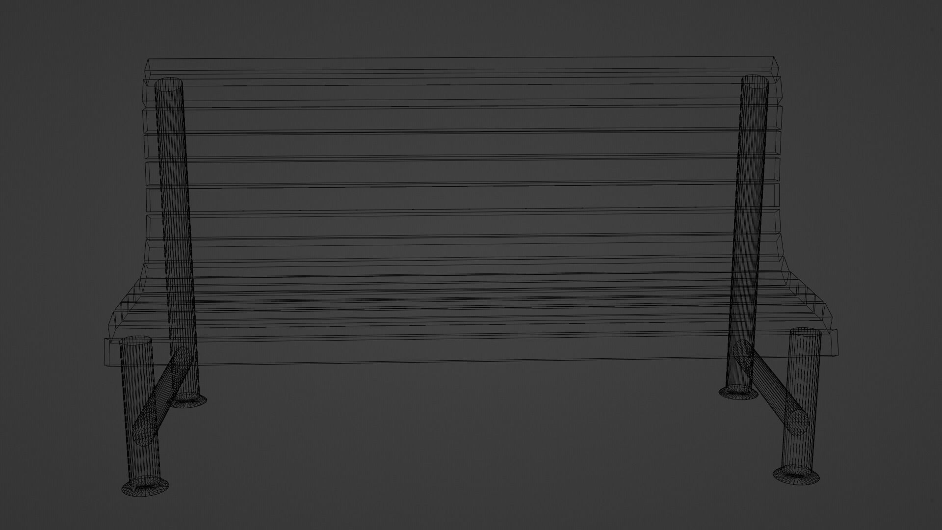 Park bench in 3 colors PBR Low-poly 3D model_7