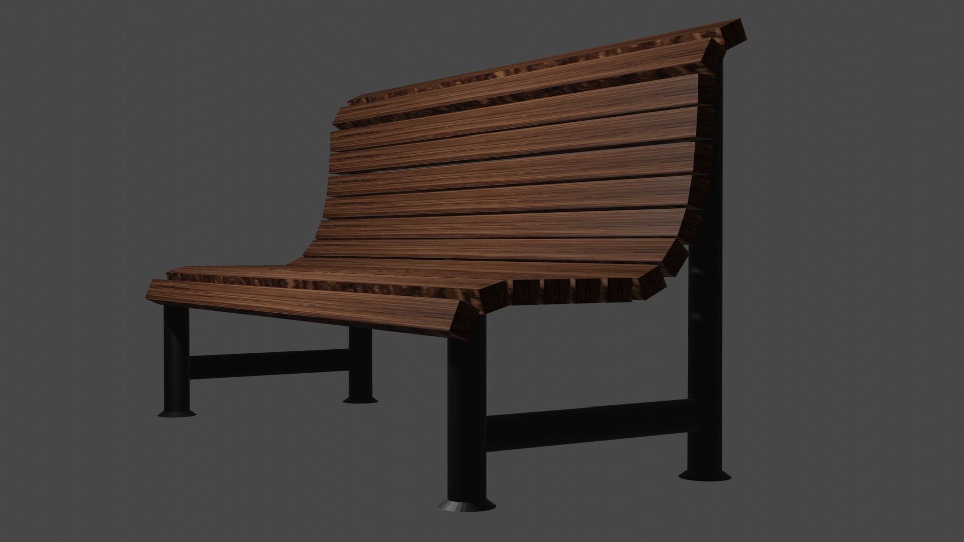 Park bench in 3 colors PBR Low-poly 3D model_14