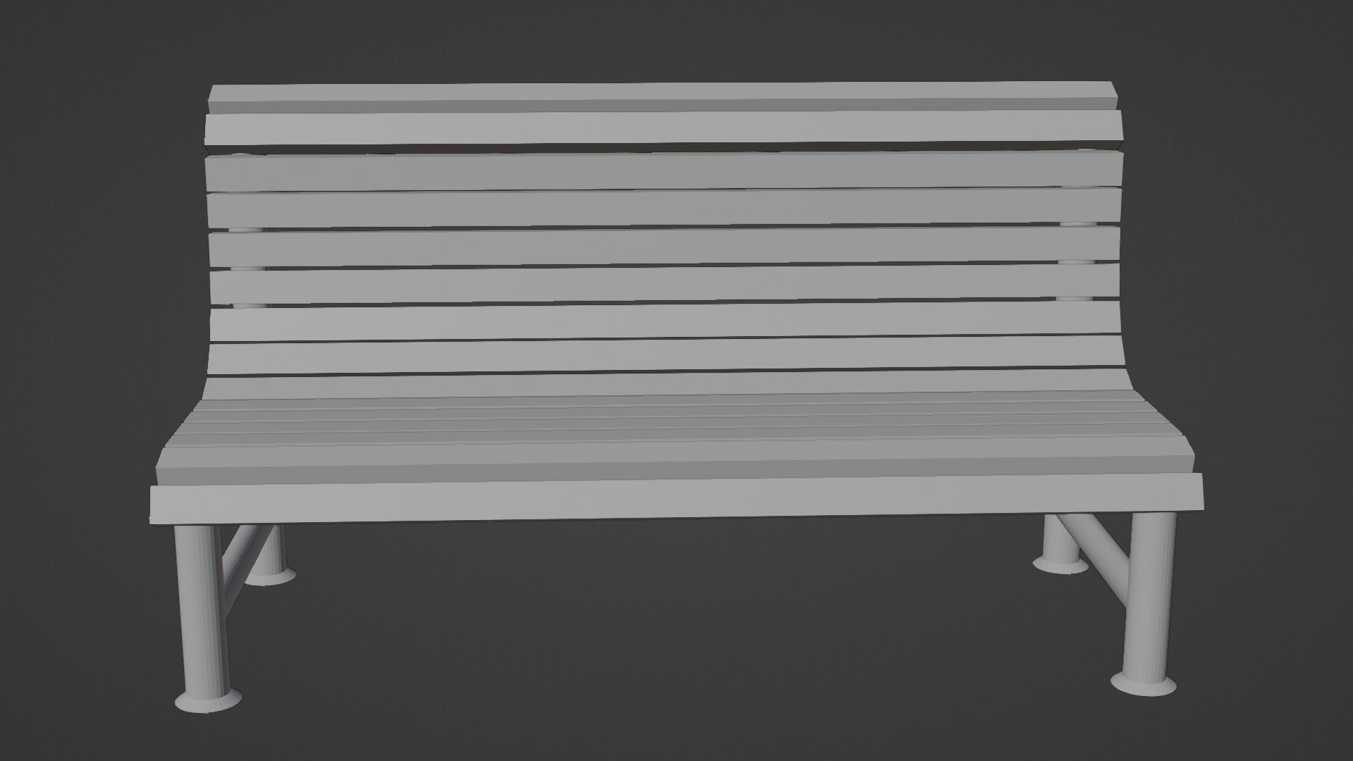 Park bench in 3 colors PBR Low-poly 3D model_9
