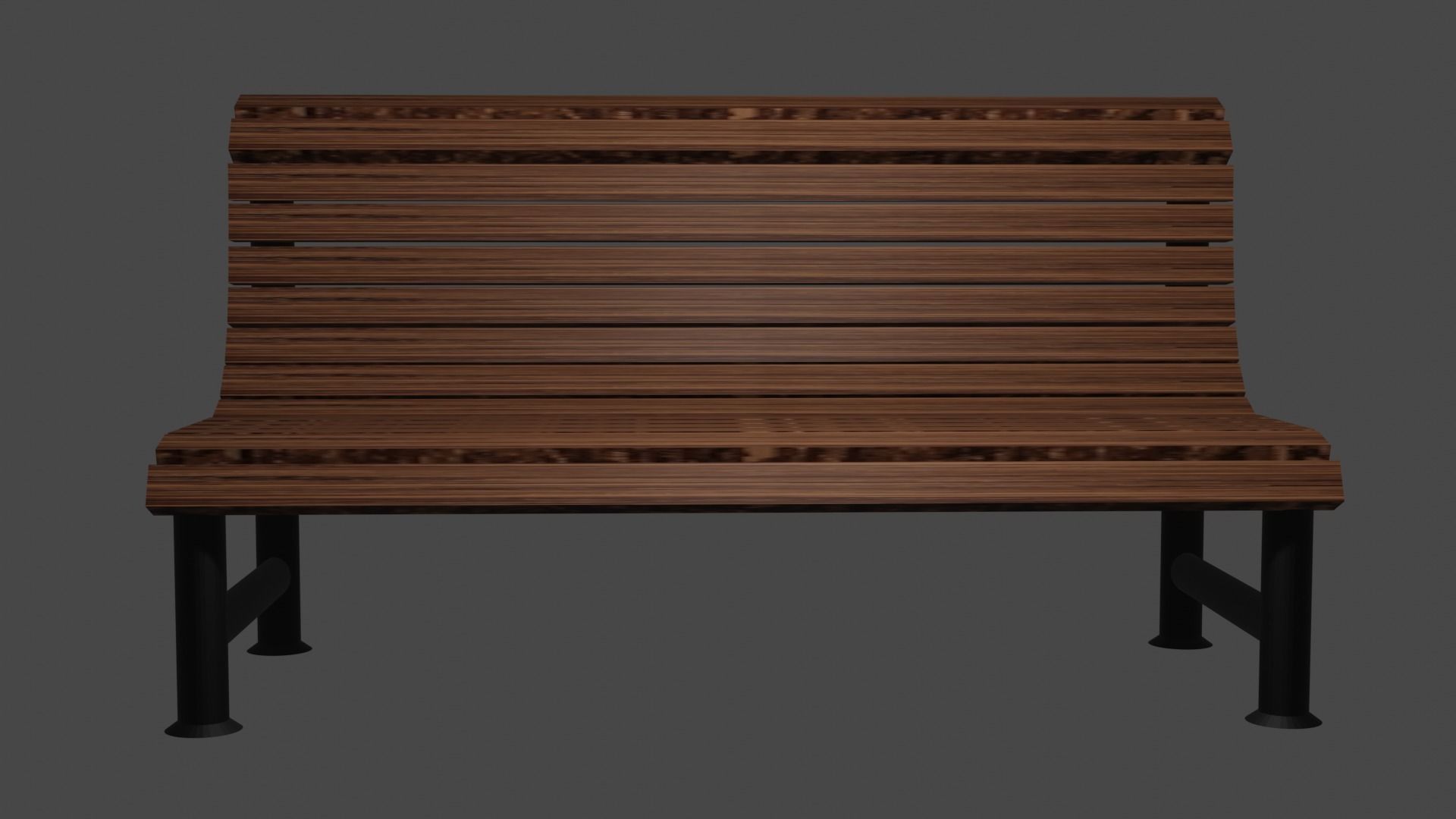 Park bench in 3 colors PBR Low-poly 3D model_12