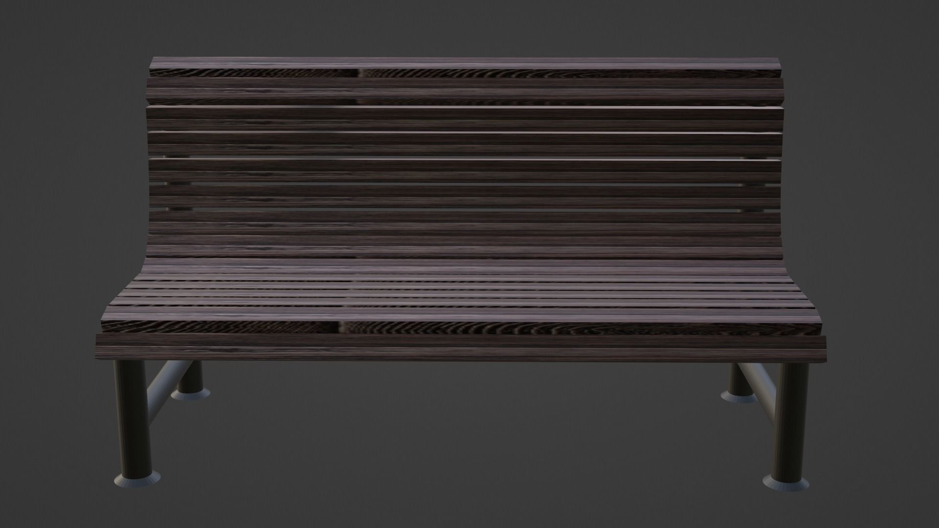 Park bench in 3 colors PBR Low-poly 3D model_4