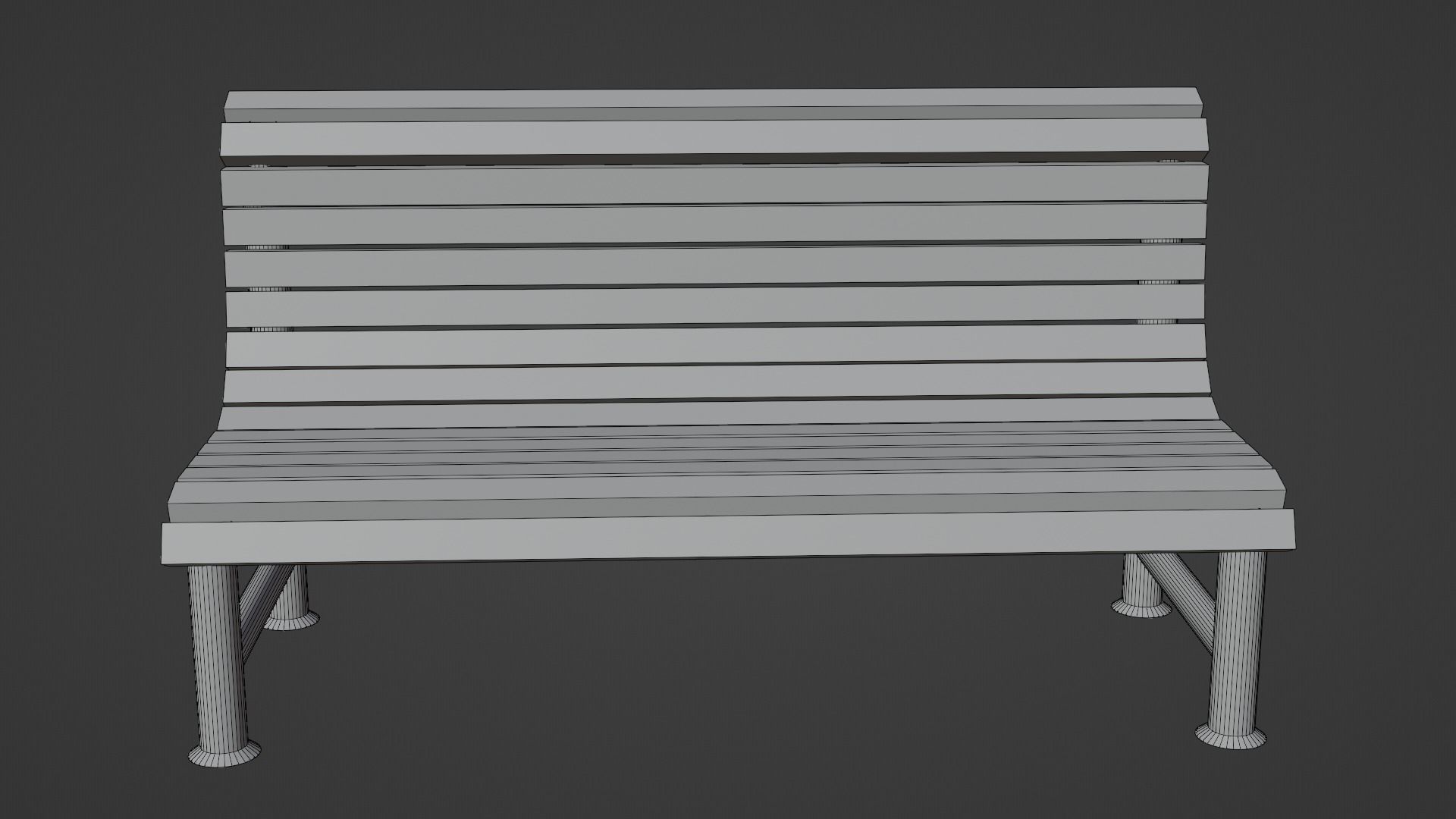 Park bench in 3 colors PBR Low-poly 3D model_10