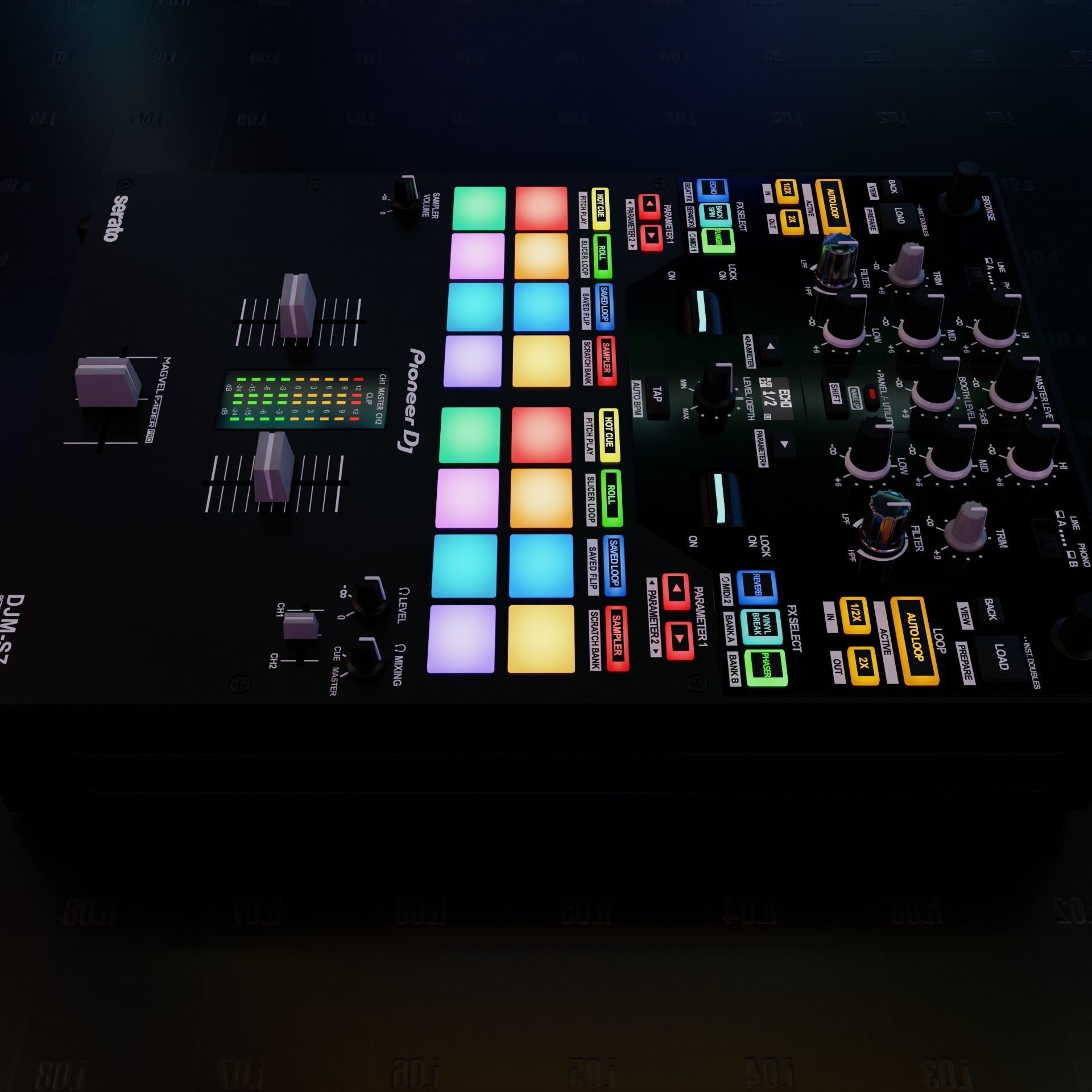 Pioneer DJ DJM-S7 DJ Battle Mixer 3D model_4