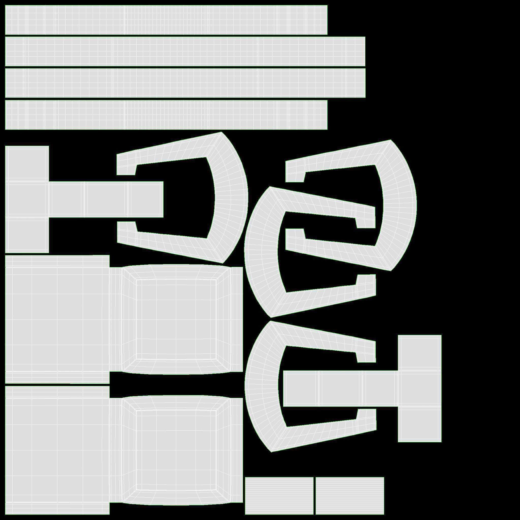 L-shape Desk with Shelf 3D model_8