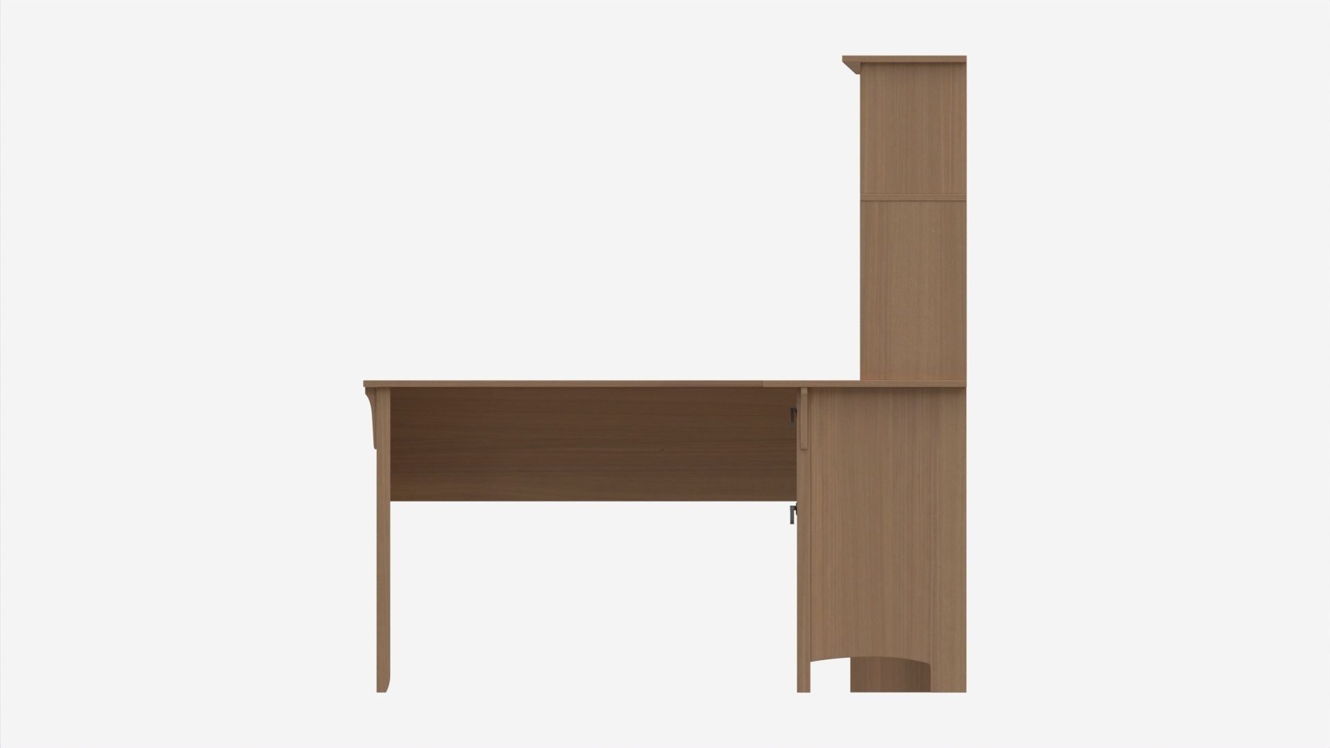 L-shape Desk with Shelf 3D model_4