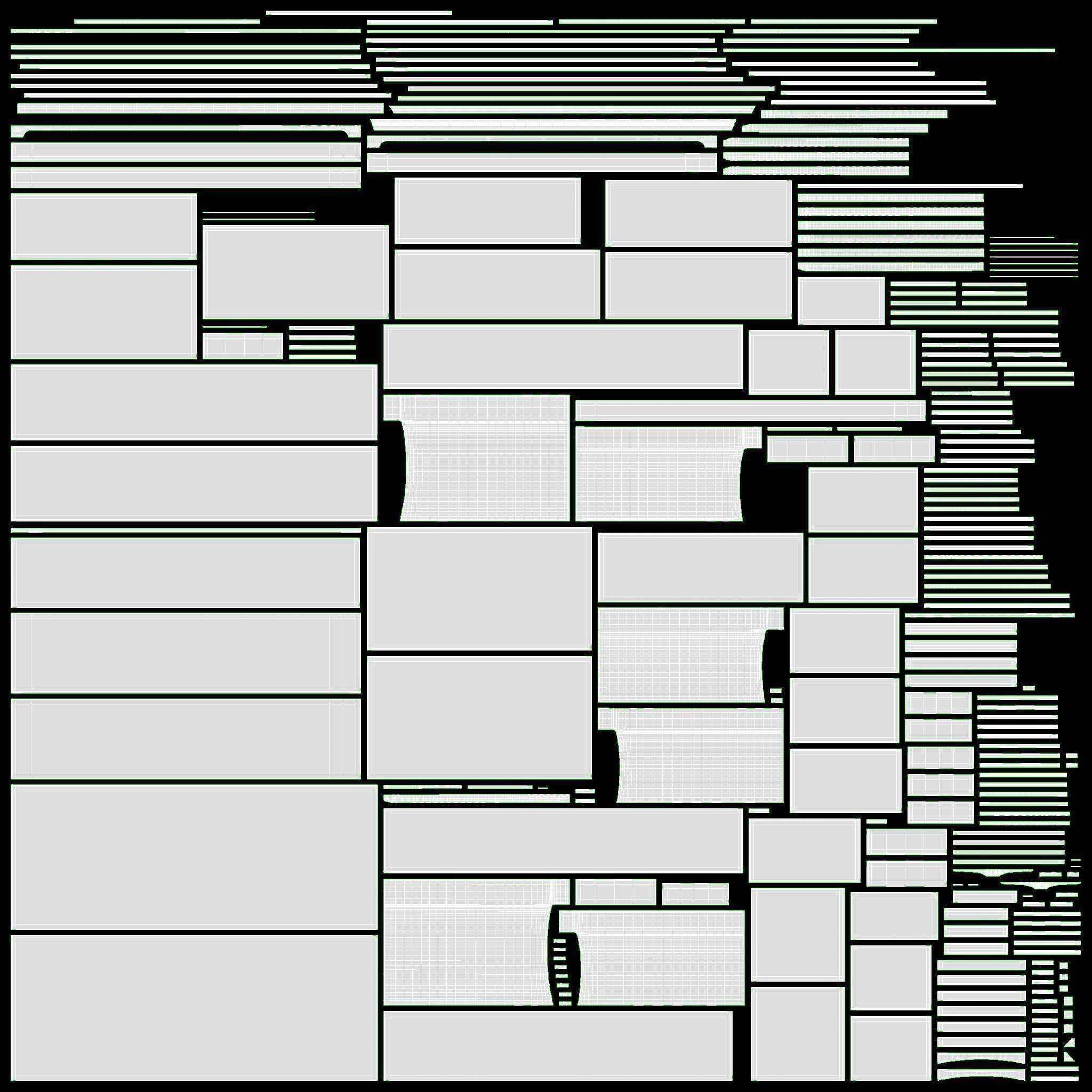 L-shape Desk with Shelf 3D model_9