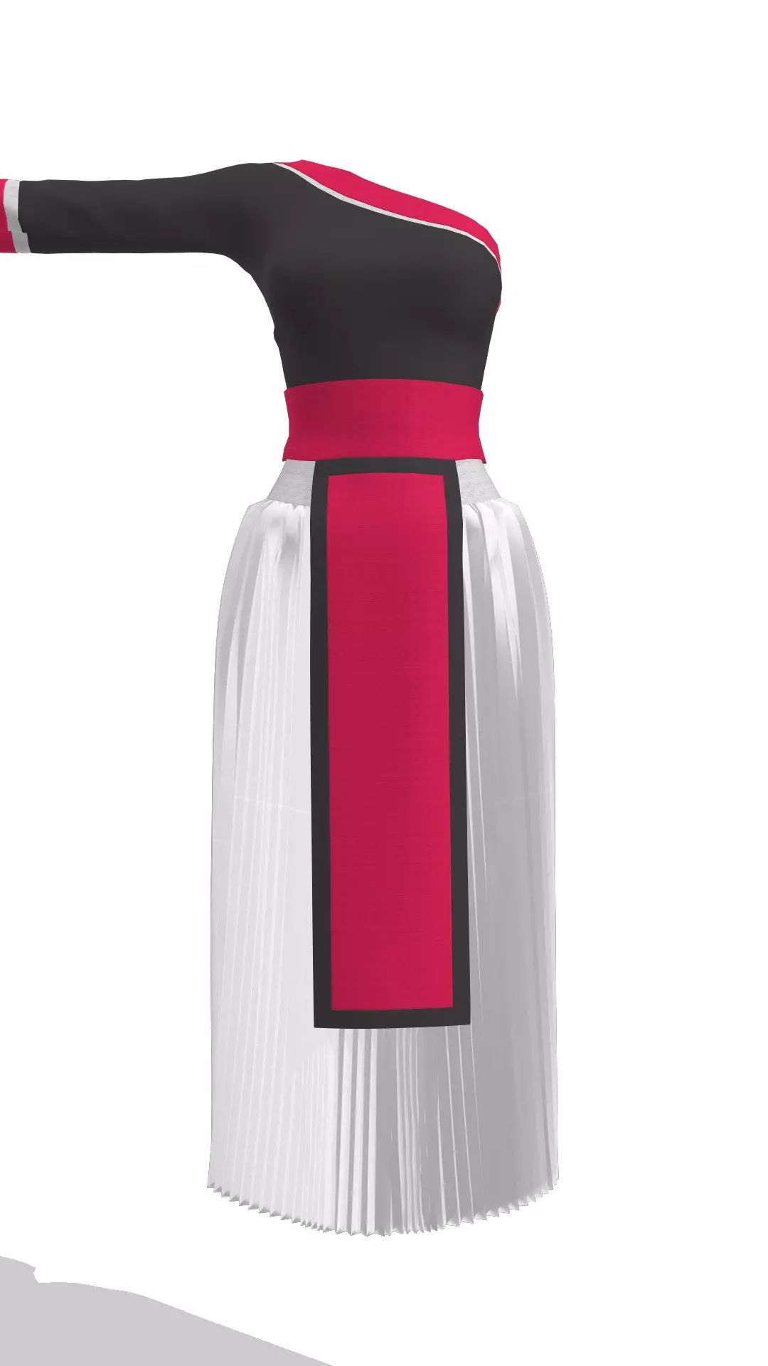 Hmong traditional clothes for girl Free 3D model