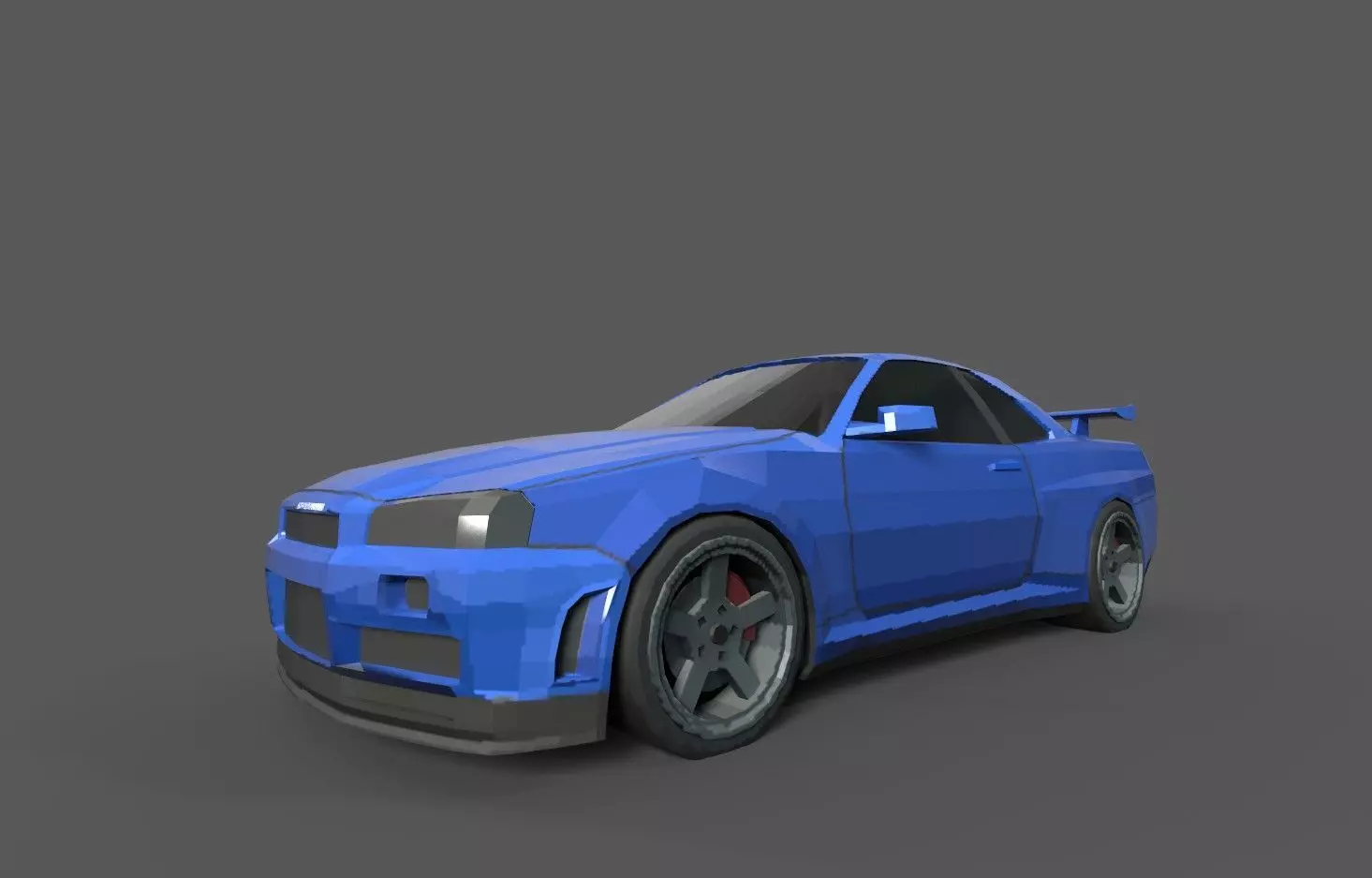 Nissan Skyline GTR R34 Low-poly 3D model_0