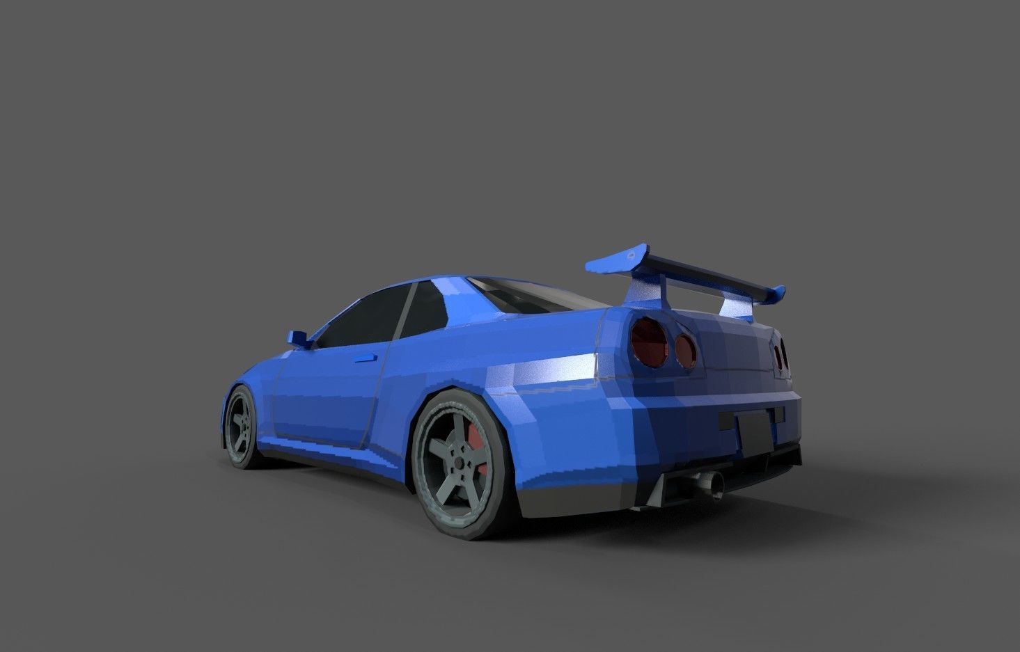 Nissan Skyline GTR R34 Low-poly 3D model_1