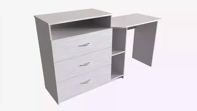 Media Dresser and Desk Combo 3D model