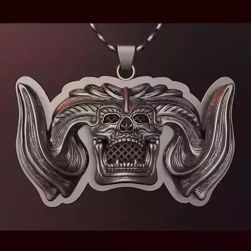 Demon skull pendant