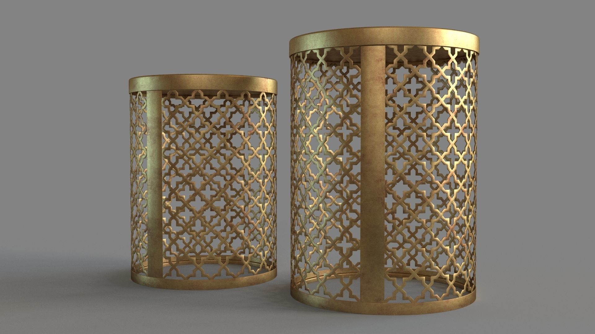Serendipity Circle Gold Accent Tables 3D model_4