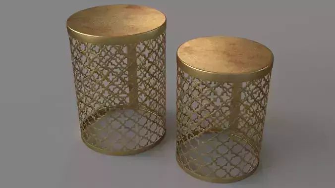 Serendipity Circle Gold Accent Tables